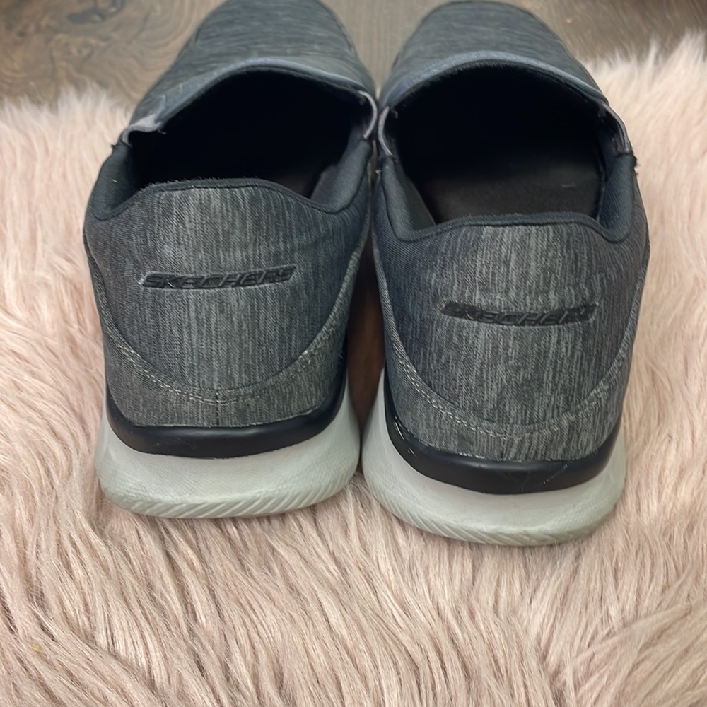 Skechers Memory Foam Equalizer Gray Slip On Sneak… - image 3